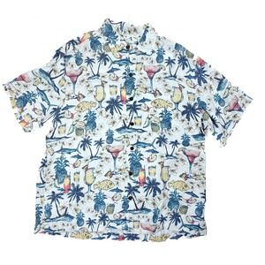 Carribean Hawaiian Besch‎ Party Button Short Sleeve Shirt Men's Size XL